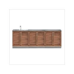 NewAge Outdoor Kitchens Grove 4-Piece Outdoor Kitchen Set with Countertops and Covers