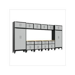 Armadillo Tough Grey 14-Piece Garage Cabinet Set with Levelers