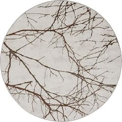 Tappeto pelo corto nodi soggiorno moderno, crema, 200 cm, rotondo