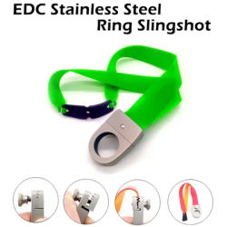 EDC Powerful Slingshot Ring Hunting Catapult Metal with Rubber band Outdoor Hunting Slingshot Hunt Tool Finger Slingshots