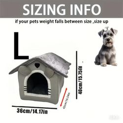 TEMU Cozy Polyester Pet House - For Indoor/outdoor Use, Easy Assembly, Winter , Summer Cooling, Ideal For Cats And Dogs - Multiple Sizes , Pet Shelter| House|easy Assembly Design, Pet Beds