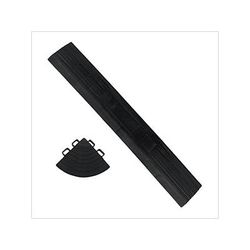 SafeRacks Black Garage Floor Tiles Edge and Corner Kit (Male - Pegged)