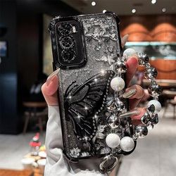 TEMU A Stylish Glittery Phone Case With A Stand And A Wrist Strap, For Models S24 Ultra, S24, S23, And S23 Ultra, Featuring A And Reinforced Corners For Drop Protection.