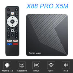 X88 PRO X5M Smart TV Box Android 14 Wifi6 Amlogic S905X5M Remote Control 4K Quad Core Voice Assistant Media Player Set Top Box