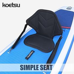 TEMU Koetsu Kayak Seat Cushion - Soft Oxford Fabric With Lumbar Support, Adjustable Straps For Perfect Kayaks, Paddle Boards - For , Black, Kayak Accessories