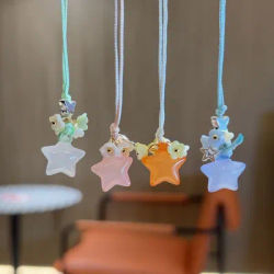 New Dopamine Star Woven Phone Charm Key Strap Spring Floral Fresh Bag Pendant Bookbag Lanyard for IPhone Accessory