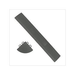 MonsterRax Grey Garage Floor Tiles Edge and Corner Kit (Male - Pegged)