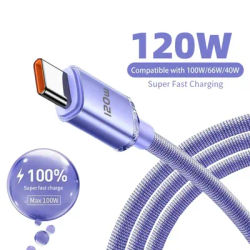 For Apple Carplay IPhone 15 Pro Max Type C Charging Cables Nylon Braid High-speed Data Wire USB C Quick Charger Cord for Samsung