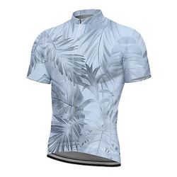 Per uomo Maglia da Ciclismo Grafico Foglia Piante Manica Corta Bicicletta Maglietta Top con 3 tasche posteriori Resistente ai Raggi UV Asciugatura Rapida Cerniera Frontale Strisce Riflettenti Gli