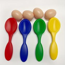 TEMU 1 Set Easter Balance Egg Spoon Hold Chicken Eggs Balance Spoon Balance Running Competition Game
