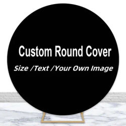 Images personnalisées, couverture d'arrière-plan de cercle rond, décoration de fête d'anniversaire de mariage, bannière de fond de Photo élastique personnalisée