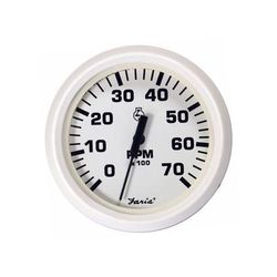 Faria Beede Instruments Dress White 4" Tachometer - 7000 RPM Gas - All Outboards 33104