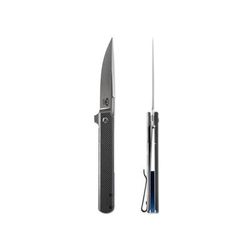 Skallywag Tactical Swifttail Folding Knife 3.25 in 154CM Straight Back Blade G10 Handle Black Carbon Fiber Swifttale