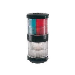 Hella Marine Incandescent Tri-Color Navigation Light/Anchor Navigation 12V LED Lamp w/ Housing 2nm Black 2984601