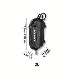 TEMU Portable Electric Scooter Front Handlebar Storage Bag - Large Capacity Organizer With Multiple Compartments, & Adjustable Straps For Phone, Wallet, Keys (black), Scooter Accessory | Fabric