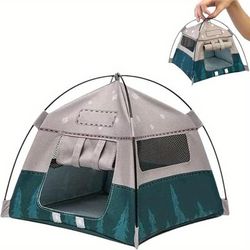 TEMU 1:12 Scale Miniature Gray Doll Tent - Movable Camping Scene Accessory With Mesh Ventilation, Storage Pocket & Cozy , Toy Display, Mini Photography Props & Dollhouse Decorations,