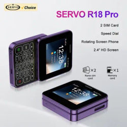 2024 NEW SERVO R18Pro Rotating Screen Mini Mobile Phone Flashlight Magic Voice 2.4" Button Slider Cell Phones Dual SIM Standby