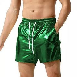 Retrò Vintage Anni '80 Shorts Disco Vernice in lattice lucido Metallico Semplice Costume Per uomo Halloween Carnevale Parata dell'Orgoglio Mese dell'orgoglio Adulti Shorts Estate