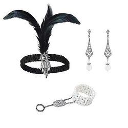 Anni 1920 Il grande Gatsby Fascia Flapper Il grande Gatsby Piuma Retrò Glitter scintillanti Cristallo / Strass Costume Per donna Carnevale San Valentino Mascherata Abbigliamento da sera Mascherata