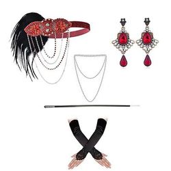 Anni 1920 Il grande Gatsby Fascia Flapper Il grande Gatsby Piuma Retrò Glitter scintillanti Cristallo / Strass Costume Per donna Carnevale San Valentino Mascherata Abbigliamento da sera Mascherata