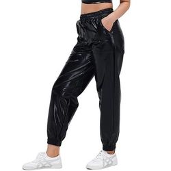 Retrò Vintage Anni '80 Lunghezza alla caviglia Pantaloni Jogger Disco Vernice in lattice lucido Metallico Tinta unica Costume Per uomo Halloween Carnevale Parata dell'Orgoglio Mese dell'orgoglio