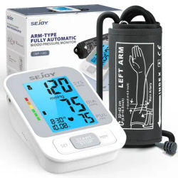 SEJOY – sphygmomanomètre automatique pour le haut du bras, rétro-éclairage vocal anglais, moniteur de pression artérielle, moniteurs BP de haute précision