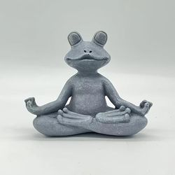 TEMU 1pc Rustic Yoga Frog Resin Statue - Meditative Garden Sculpture For Patio, Lawn & Outdoor Decor, Thanksgiving, Valentine's Day & Graduation Gifts, Zen Home Decor