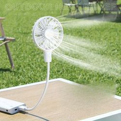 TEMU Portable Usb Mini Fan - , Direct Plug- For Power Banks & Laptops, White With Green Accents, Ideal For Office, Travel & Sleep Use, Laptop Cooling | Modern Fan | Durable Plastic, Portable Fan