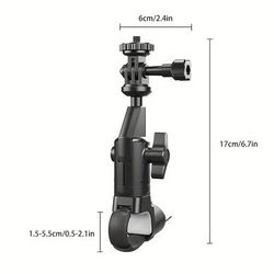 TEMU Lrbh Camera Clamp Mount Bike Motorcycle Handlebar Holder, 360 Ball Joint Bicycle Cycling Tube Bar , Compatible With Max Hero 12 11 10 X3 X4 Dji 4 Pocket 3 Accessories