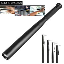【3-in-1 Safety Guard】Baseball Bat LED Flashlight Waterproof ,Aviation Aluminum Anti-Skid Handle&AA Powered for Outdoor Emergency