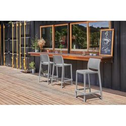 SET OF 2 SENSILLA OUTDOOR STACKABLE COUNTER STOOLS by Polder in Cold Grey