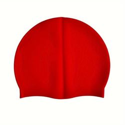 TEMU Silicone Swim Cap - Black, Blue, White, Non-dry Clean, Hand Wash Only, Ideal For Swimming, Diving, And Water Sports, Water Sports Gear|aerodynamic Design|stretchable Silicone