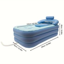 TEMU Inflatable Bath Tub Adult Folding Portable Spa Inflatable Bathtub 160cm Pvc
