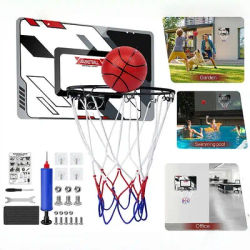 Mini Basketball Hoop Kit for Kids Teens Adults, Portable Door Wall Mount with Pump, Fun Sports Toy Gift for Home Dorm School Ind