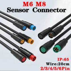 5/20/100Pcs 6mm M6 2 3 4 5 Pin Core Julet Electric Bike Waterproof Butt Plug Connector Scooter Brake Signal Sensor 1m