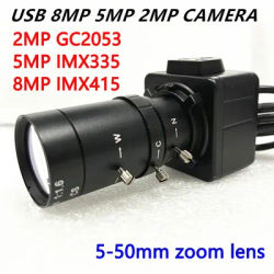 8MP 4K USB Webcam IMX415 With 5-50mm Varifocal CS Lens 2K 5MP Box Industrial Usb Camera OTG UVC Compatible Plug And Play