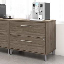 Workpro Motiva 36"w 2-Drawer Lateral File Cabinet, Modern Hickory, Standard Delivery