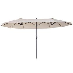 TEMU 4.6m Garden Parasol Double-sided Sun Umbrella Patio Market Shelter Canopy Shade Outdoor - No Base