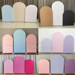 Double-sided Arch Cover Backdrop Spandex Arched Background for Birthday Wedding Party Black White