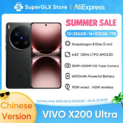 2025 Vivo X200 Ultra Chinese Version Snapdragon 8 Elite 6.82'' 120Hz AMOLED Display 50MP OIS Camera 6000mAh 90W SuperCharge NFC