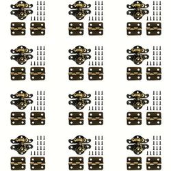 TEMU 36pcs (12 Latch Locks And 24 Hinges) Storage Box Latches, Alloy Mini Wooden Box Latches, Vintage Jewelry Box Decorative Latches, With Installation Screws, 1.1*0.95 Inches / 0.7*0.3 Inches