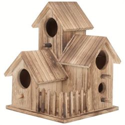 TEMU Toyandona 1pc Wooden Birdhouse, Outdoor Hanging Pet Bird Breeding House, Cottage , Ideal For Bird Lovers, Suitable For