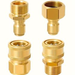"TEMU 4/6pcs Pressure Washer Quick Disconnect Adaptor Set M22-15mm To 3/8" Quick Release Couplers All Solid Brass Connector Compatible With"
