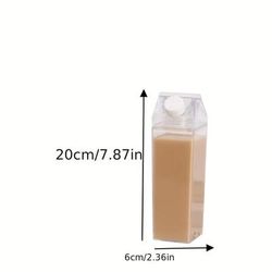 TEMU Space-saving Square Rotating Lid Milk Bottle - Airtight, Leak-proof Seal Keeps Drinks Fresh, Durable Plastic Storage For Milk Or Juice, Holidays & Everyday Use