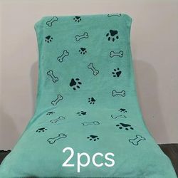 TEMU 2pcs Super Absorbent Quick- Towel For - Soft Polyester, Colorful Animal Paw , 19.68x39.74 Inches, Ideal For Post-bath Drying, Microfiber Towel, Uncharged, Without Battery, Towels For Dogs