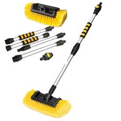 TEMU 5ft Aluminium Water Fed Car Wash Brush With 11 Inch Soft Bristle, Long Handle Home Windows Car Van Cleaning Trucks Cleaner Caravans Conservatories Boats