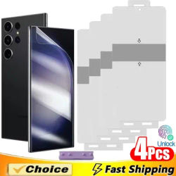 4Pcs Full Cover TPU Hydrogel Film Screen Protector for Samsung Galaxy S25 S24 S23 S22 S21 S20 Note