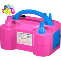 Electric Balloon Pump, Portable Dual Nozzle Electric Air Balloon Pump Inflator Blower Machine for Party Decorations