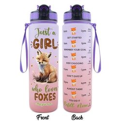 "TEMU 1pc Hsdiokl 32oz Bpa-free Sports Water Bottle - " Who Foxes" Themed With Custom Name Option, Leak-proof Design, Ideal For & Fox Enthusiasts Gift, Water Bottle"