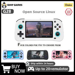 G28 Retro Handheld Video Game Console Linux System 4.3 Inch IPS Screen Portable Pocket Video Player 128GB Games Boy Gift